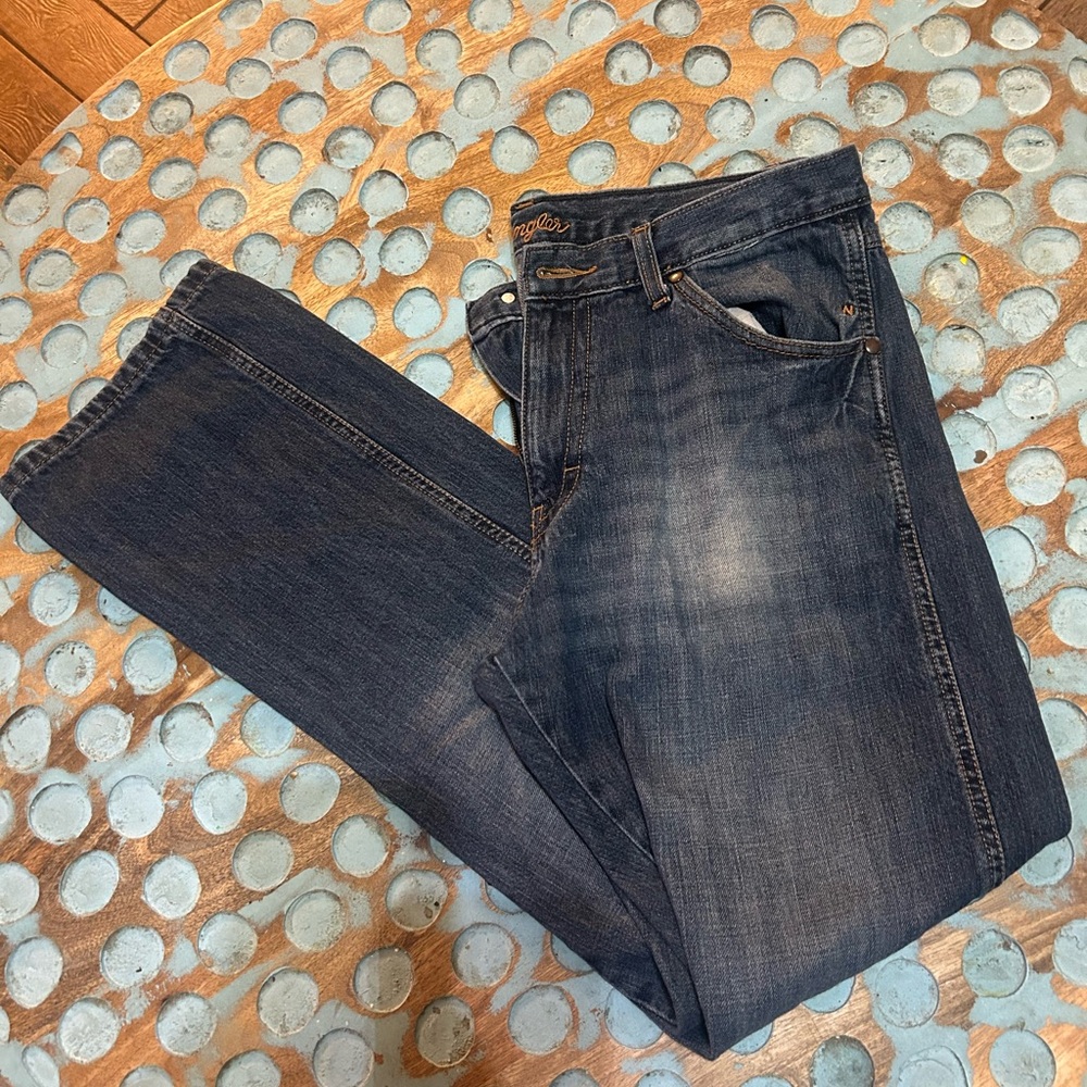 Wrangler Men's Dark Blue Straight Jeans